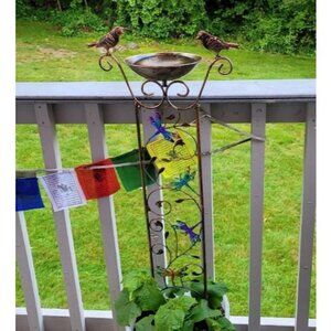 Garden Trellis Bird Bath Outdoor, 40 Inch Antique Iron Garden Plant
